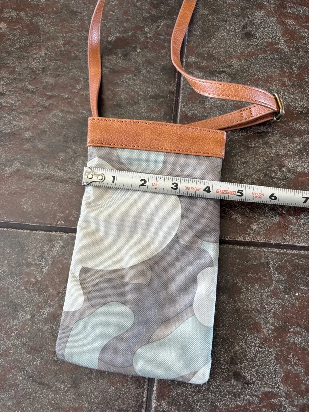 thirty-one Light Green Camouflage Crossbody with Tan Leather Trim for Phone